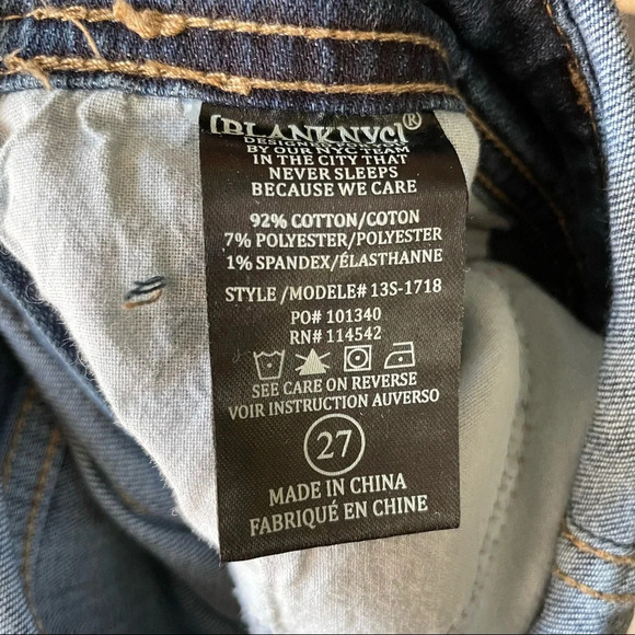 Blank NYC Slim Girlfriend Distressed Overalls Size 27 - Picture 6 of 8